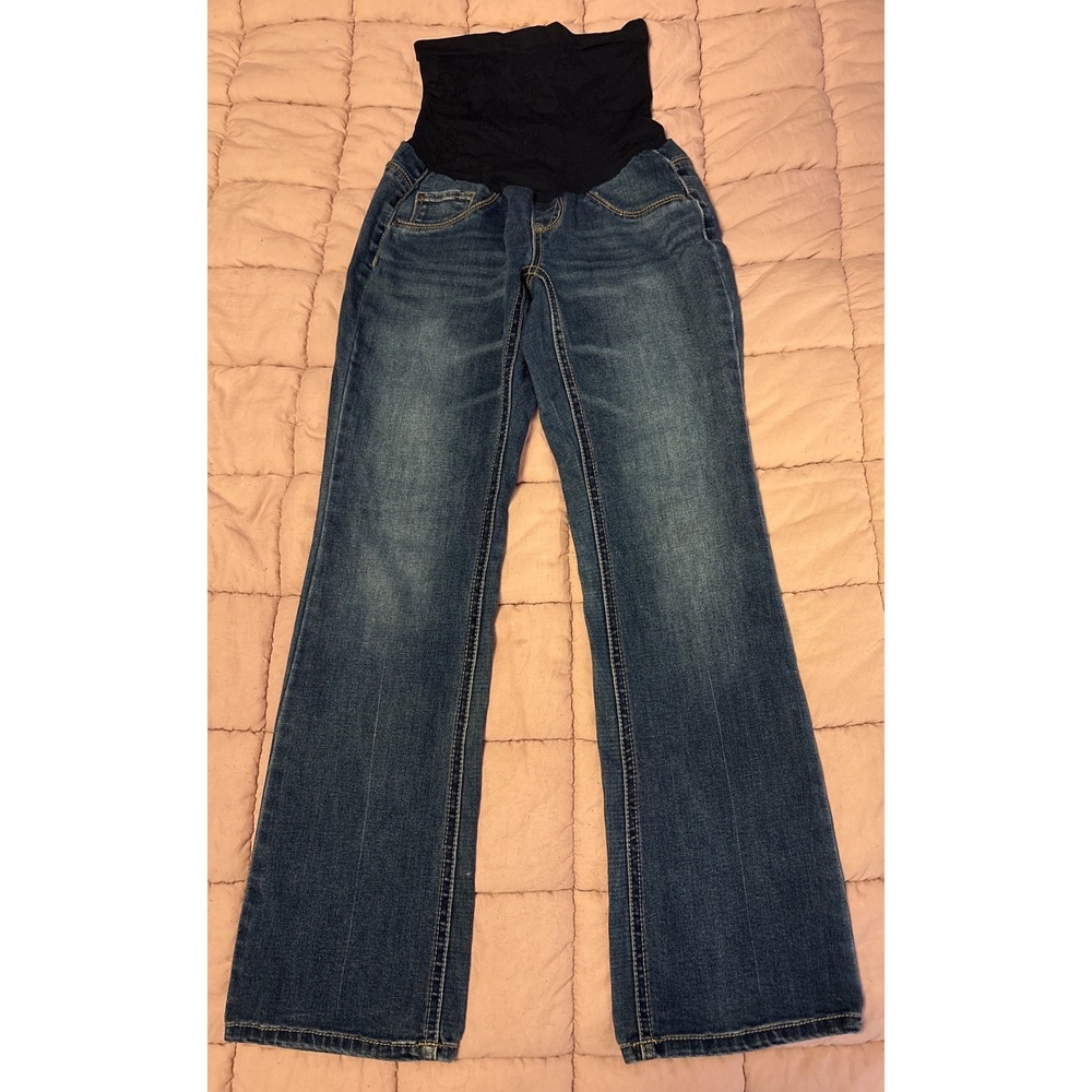 Jessica Simpson Maternity Womens Blue Bootcut Jeans Over Belly Stretch Denim, XS